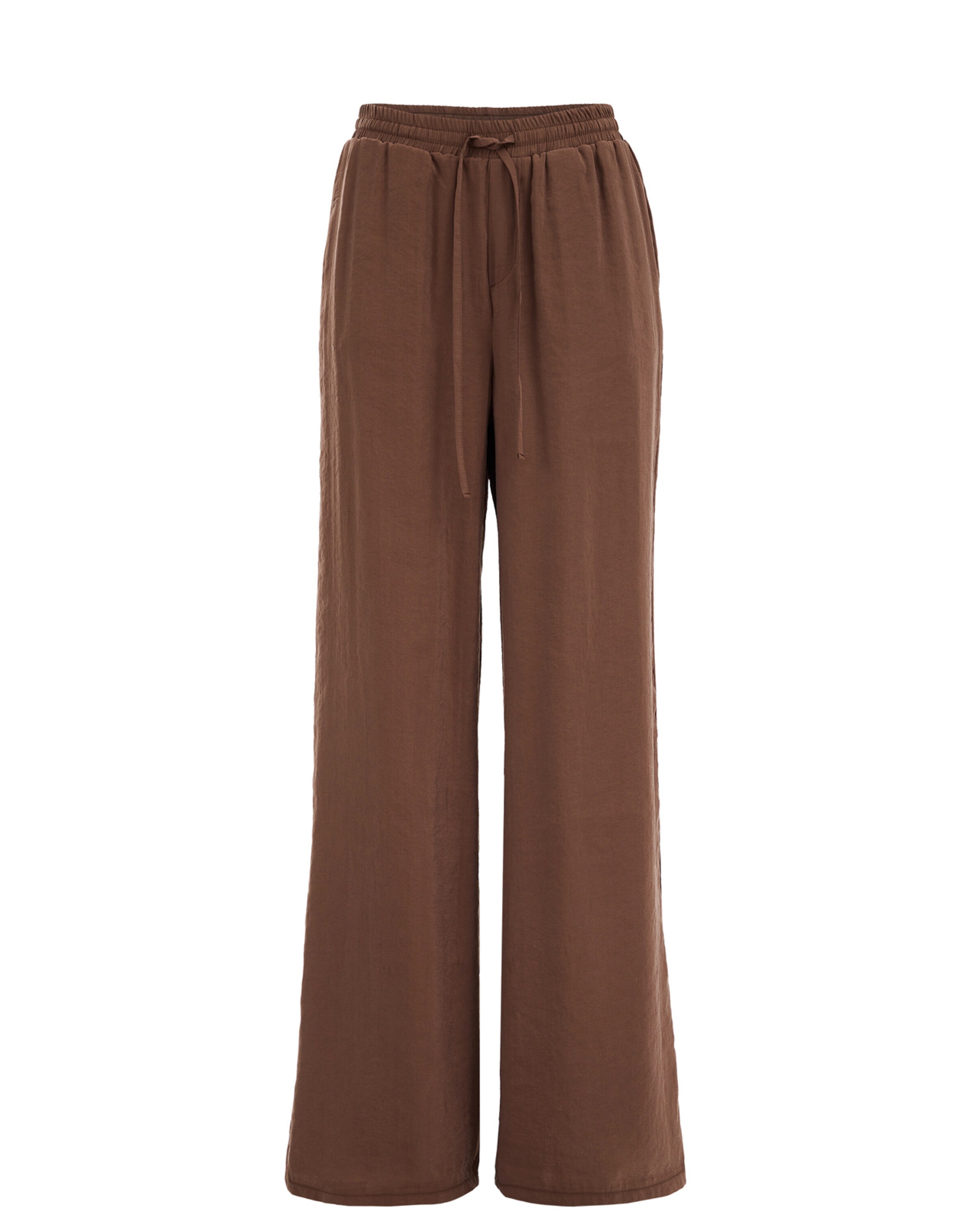 WE Fashion Wide leg Broek in Bruin: voorkant
