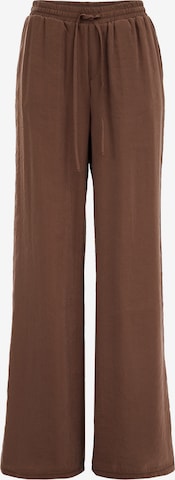WE Fashion Zvonové kalhoty Kalhoty – hnědá: přední strana