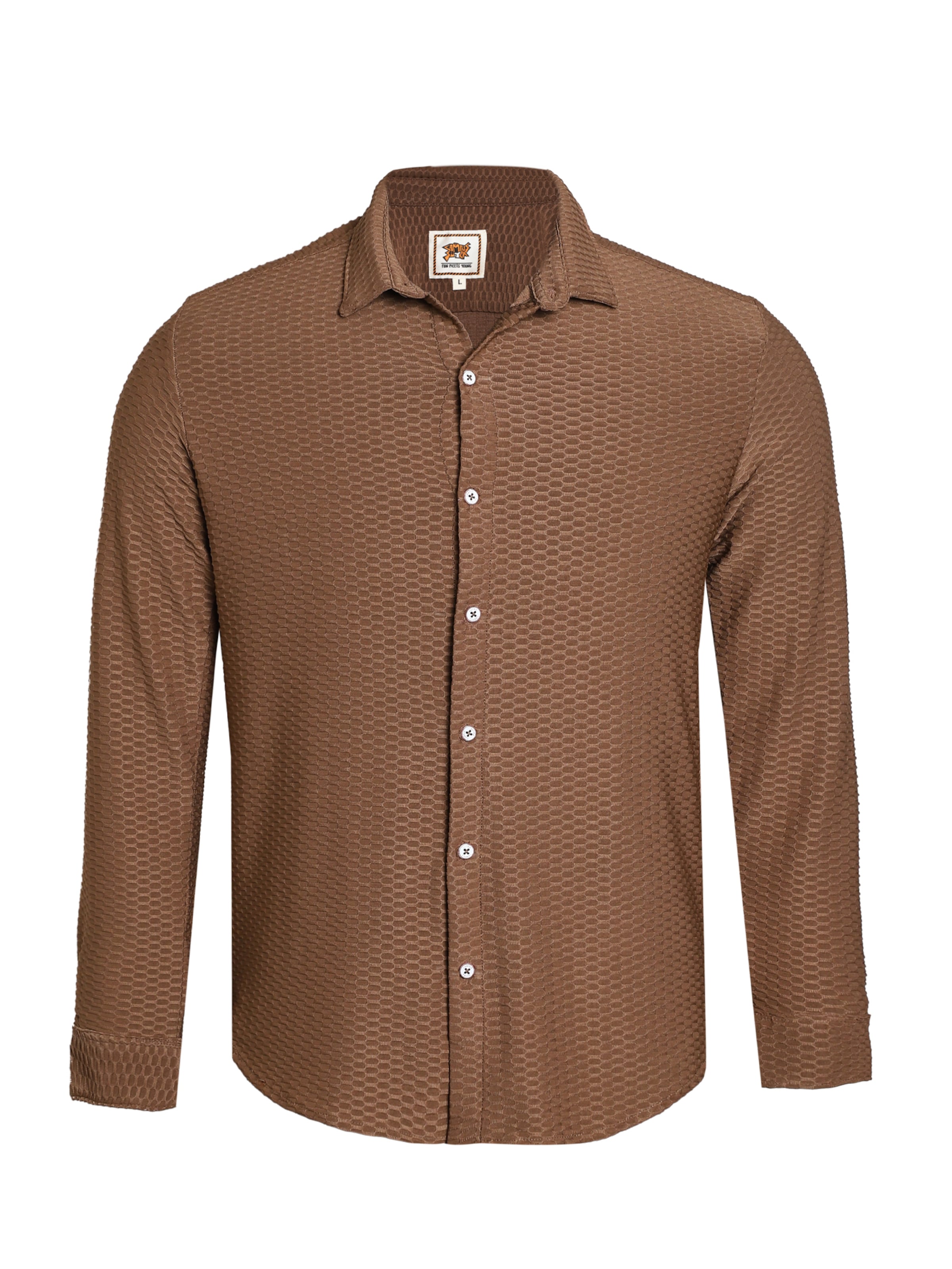 Regular fit Camicia 'Samara' di Campus Sutra in marrone: frontale