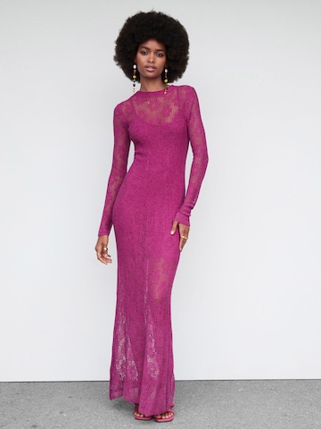 MANGO Knitted dress 'Margarit' in Pink