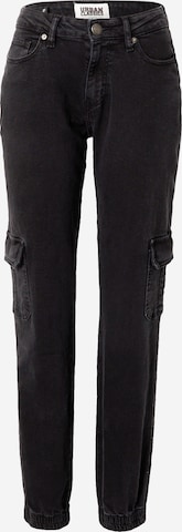 Urban Classics Alt kitsenev Klapptaskutega teksapüksid, värv must: eest vaates