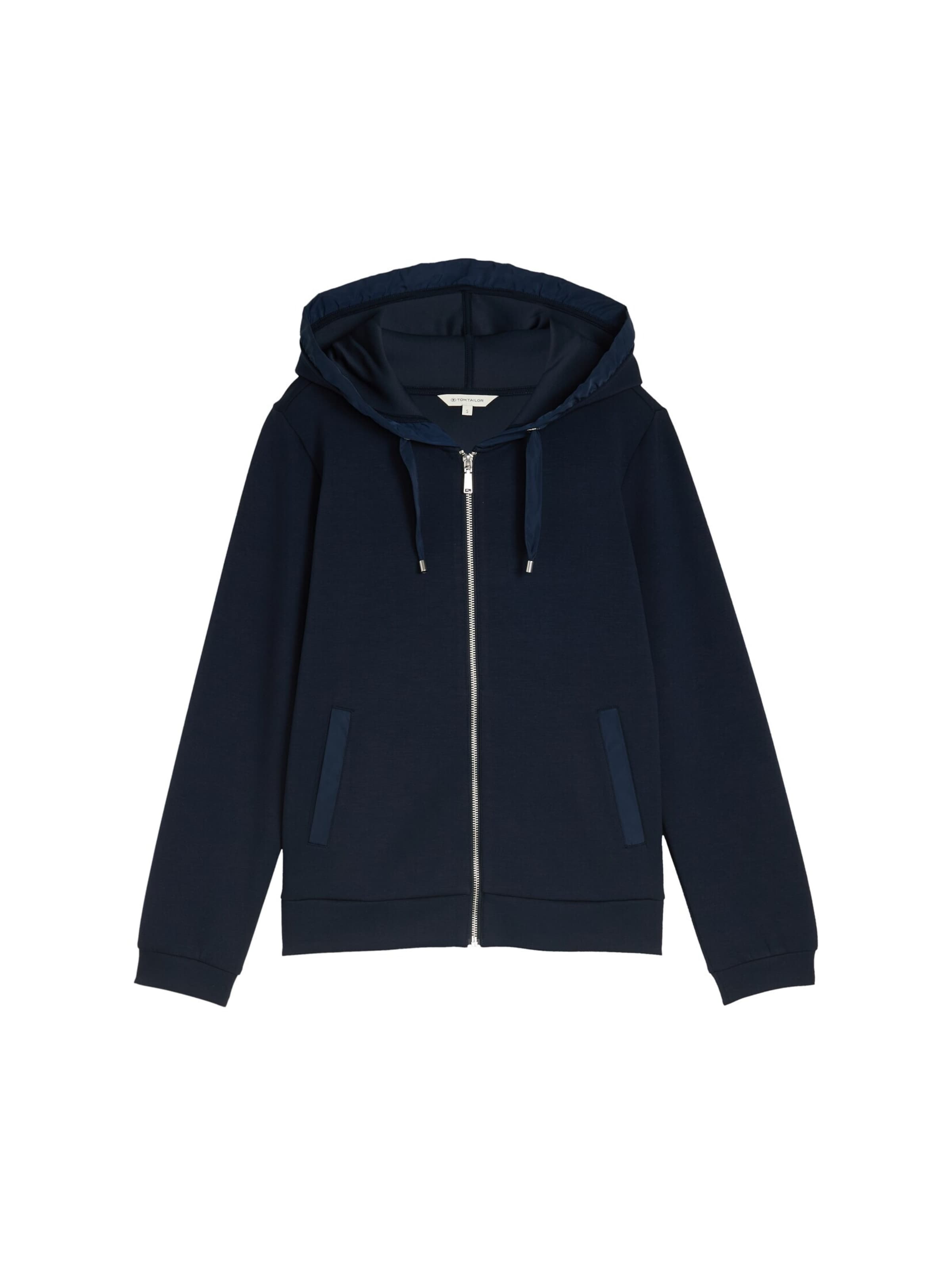 TOM TAILOR Zip-Up Hoodie in Blue: front