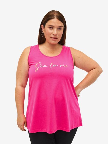 Zizzi Top 'Vmy' in Pink: front