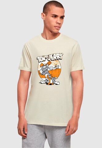 Maglietta 'Tom and Jerry - Baseball' di ABSOLUTE CULT in beige: frontale