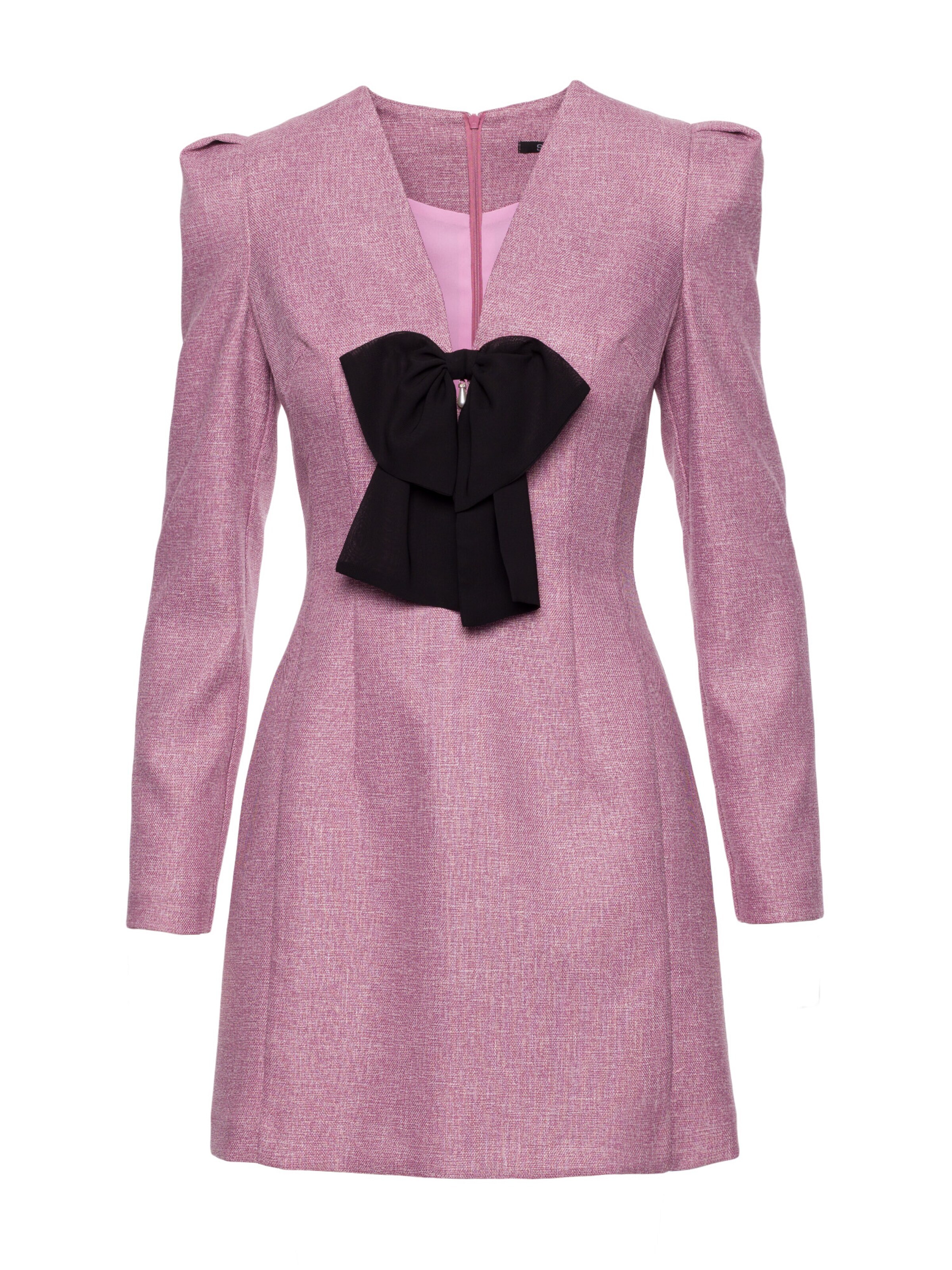 Rochie 'Sukienka tweedowa z kokardą szyfonową' de la made of emotion pe roz: față