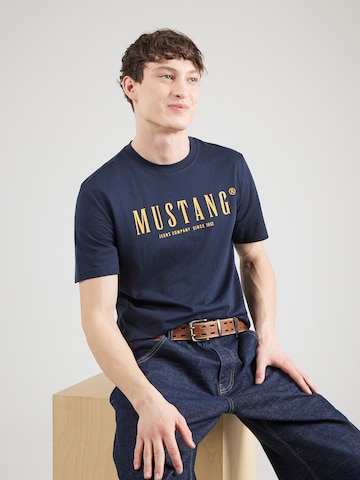 MUSTANG Футболка 'AUSTIN' в Синий: спереди