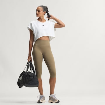 ADIDAS PERFORMANCE Skinny Παντελόνι φόρμας 'Optime Workout' σε πράσινο