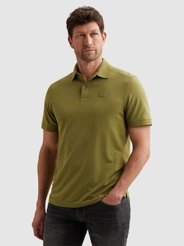 PME Legend Shirt 'PME LEGEND - Polo shirt in piqué with stretch and flight pocket' in Groen: voorkant