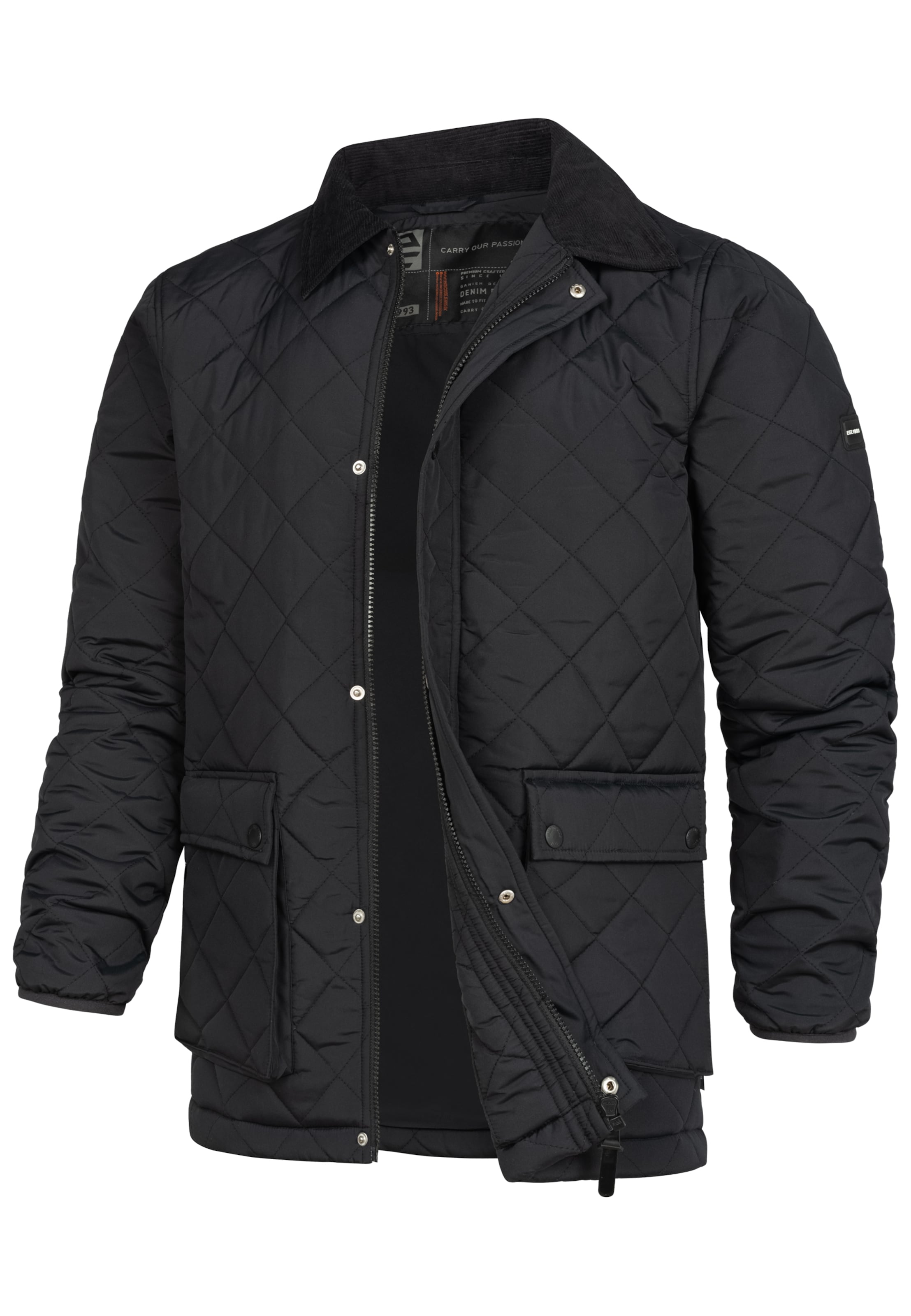 INDICODE JEANS Übergangsjacke 'Drills' in Schwarz: Vorderseite