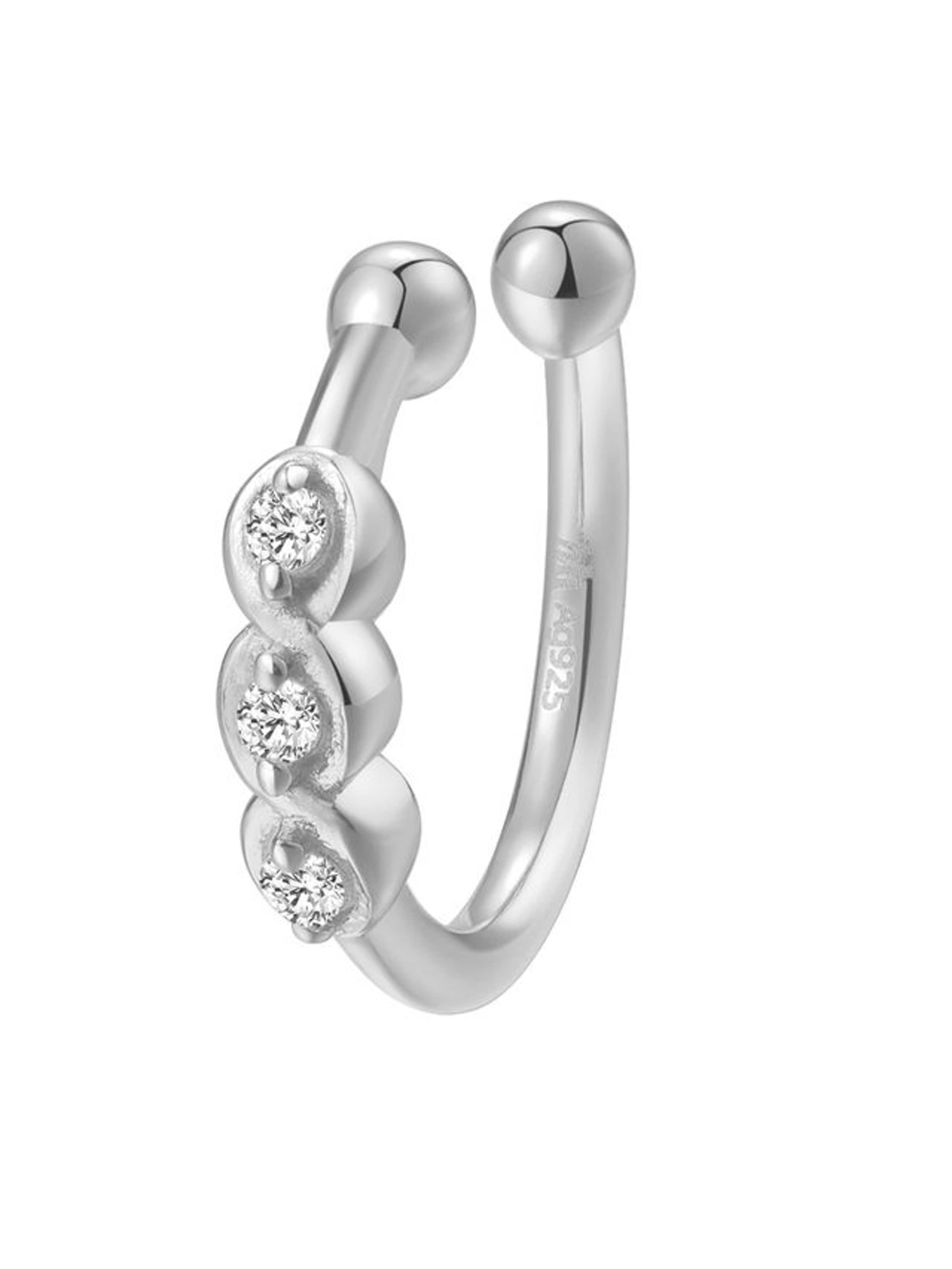 Orecchini 'Trinity Cuff' di Hey Happiness in argento: frontale
