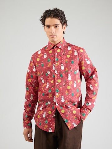 Lindbergh Klasický střih Košile – červená: přední strana