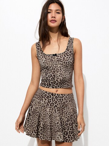 Pull&Bear Top w kolorze beżowy