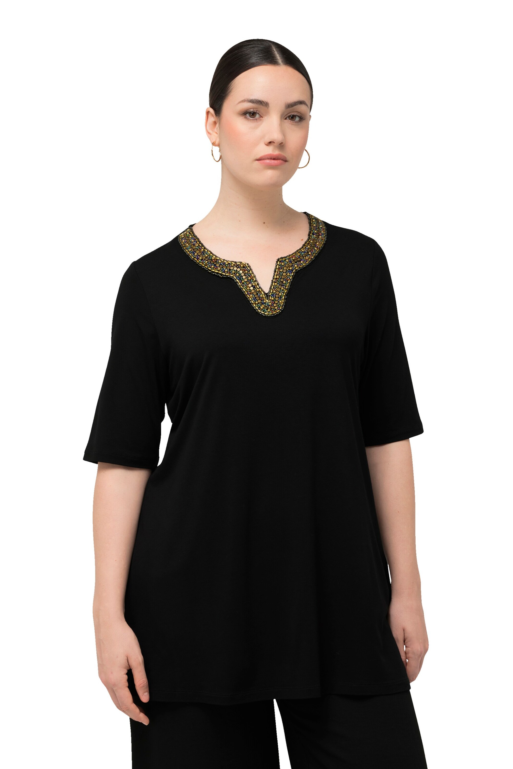 Ulla Popken Shirt in Schwarz: Vorderseite