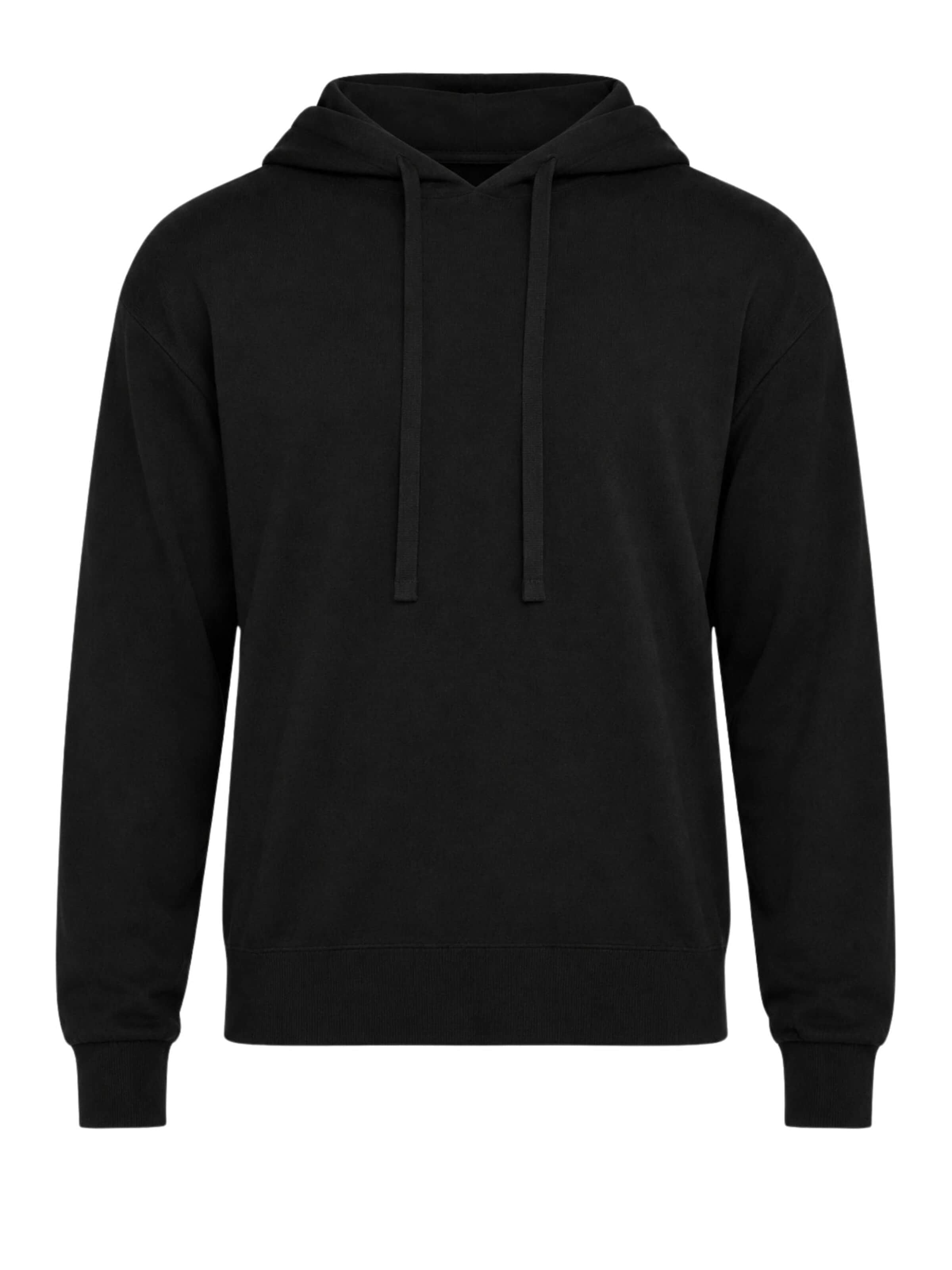 Paolo Pecora Milano Sweater 'Men's Merino Wool Hoodie' in Black: front