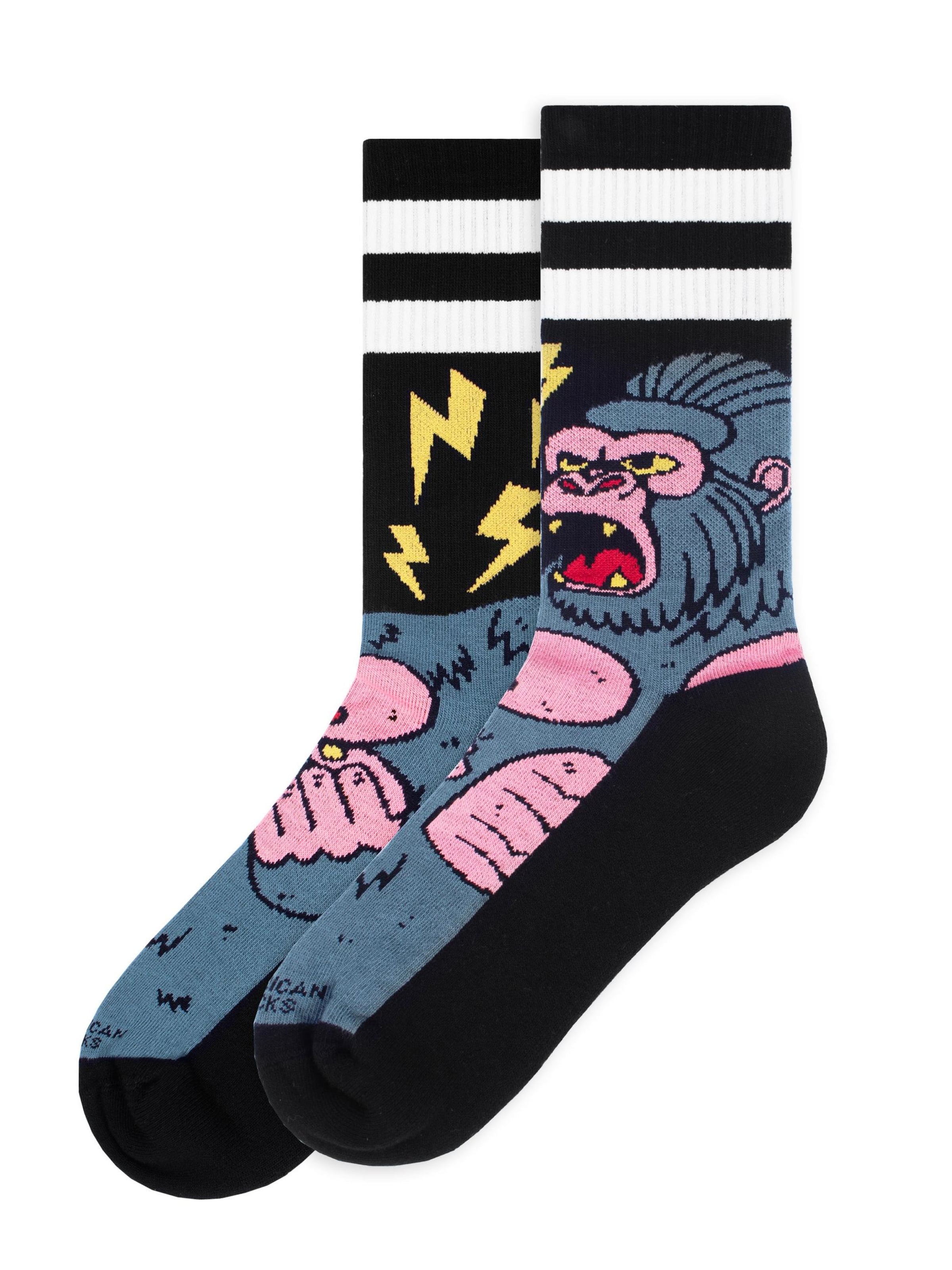 Calzino 'Jungle King' di American Socks in nero: frontale