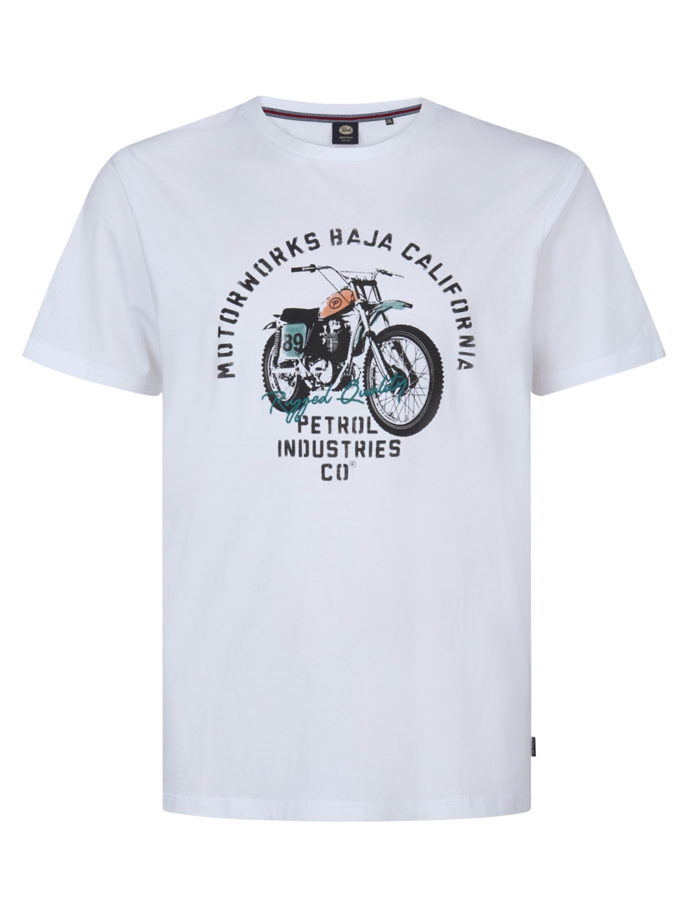 PETROL Shirt 'Men T-Shirt SS Classic Print Bright White' in White: front