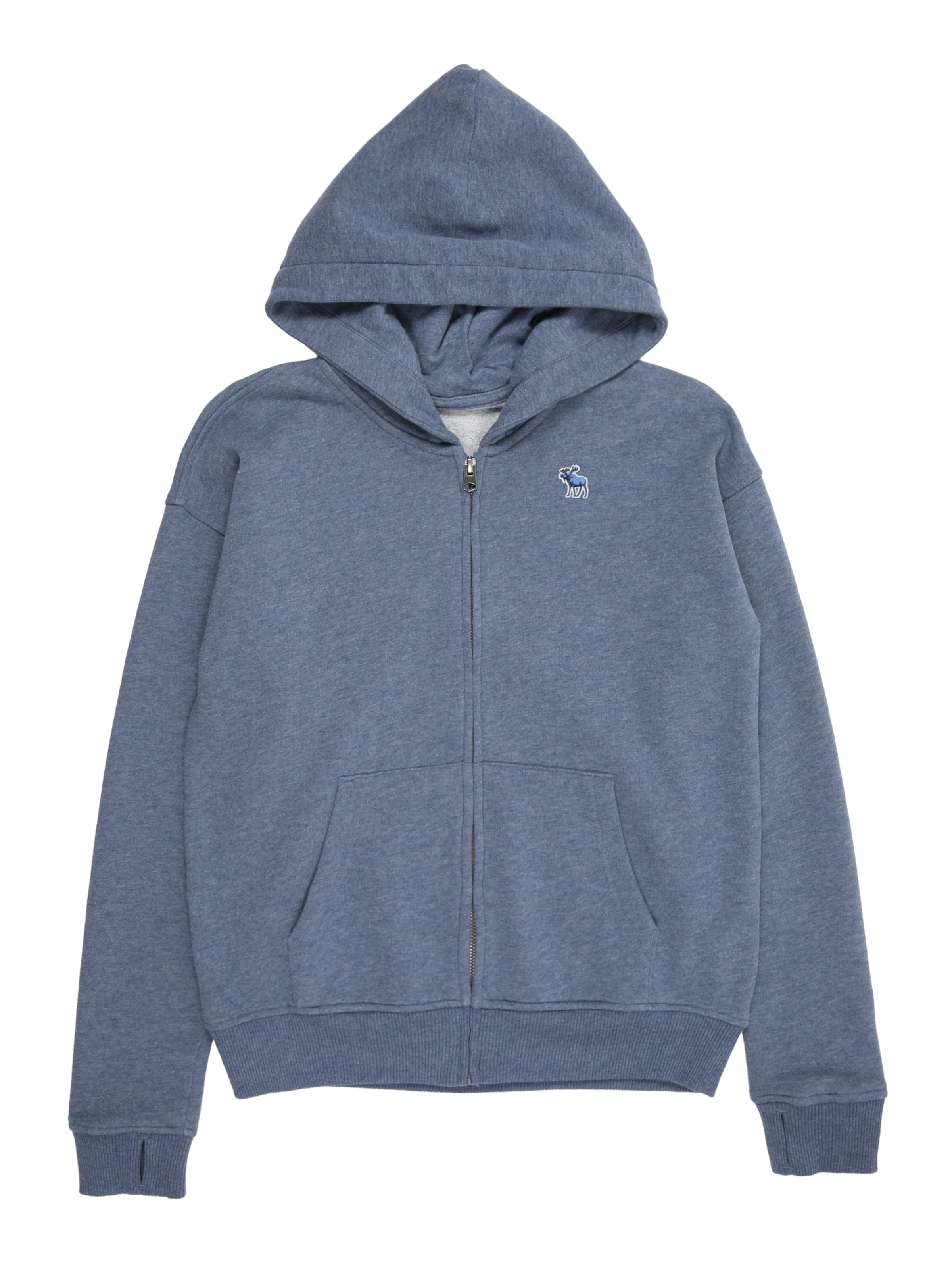 Abercrombie & Fitch Zip-Up Hoodie 'ESSENTIALS' in Blue: front