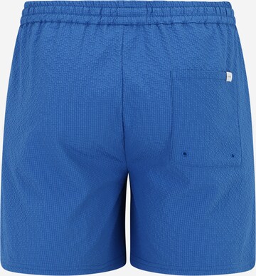 Les Deux Badeshorts 'Stan Seersucker' in Blau