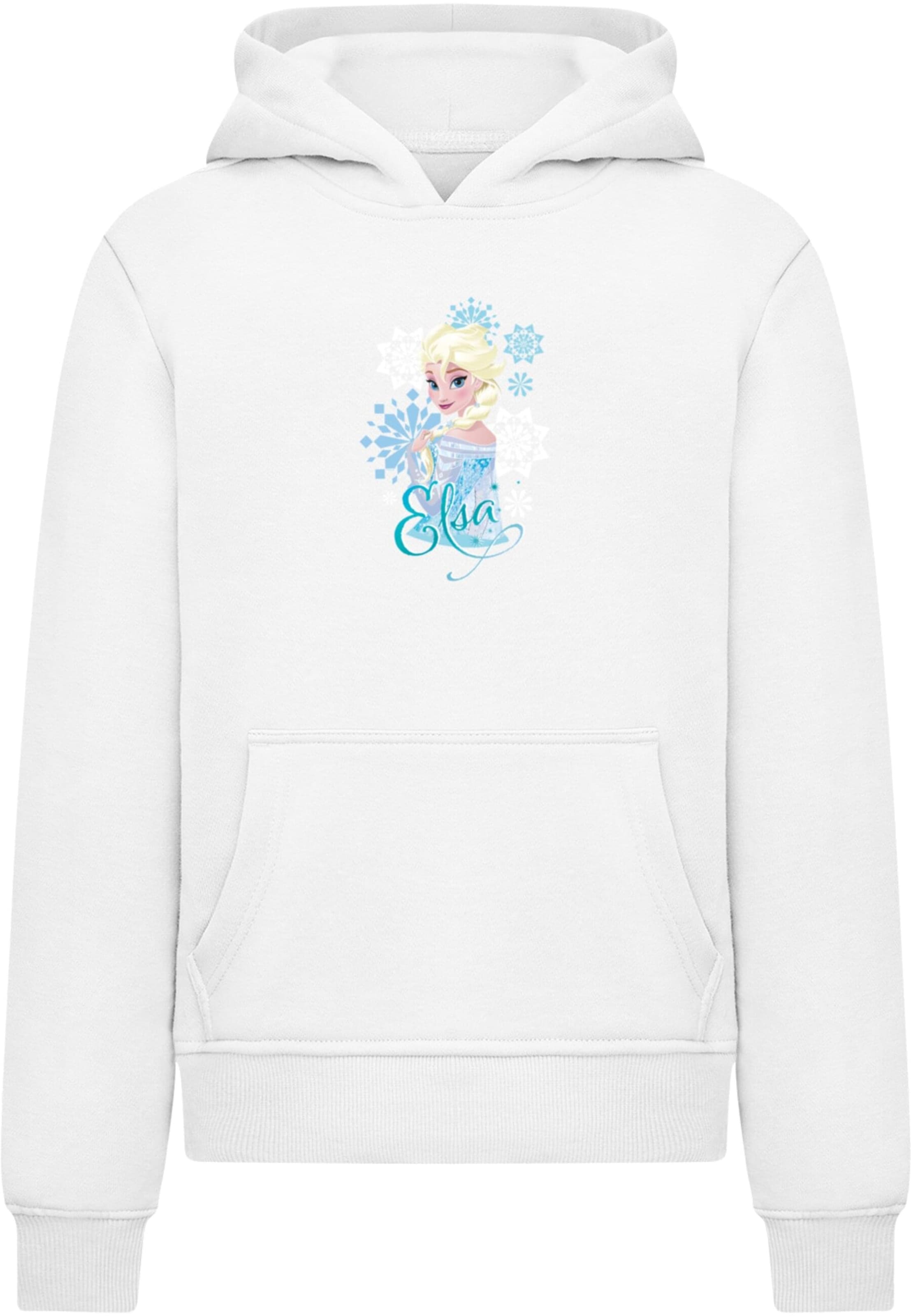 ABSOLUTE CULT Sweatshirt 'Frozen - Elsa Snowflakes' in Weiß: Vorderseite
