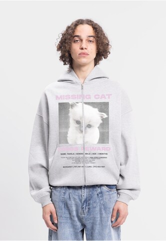FAVELA Sweatjacke 'Missing' in Grau: Vorderseite