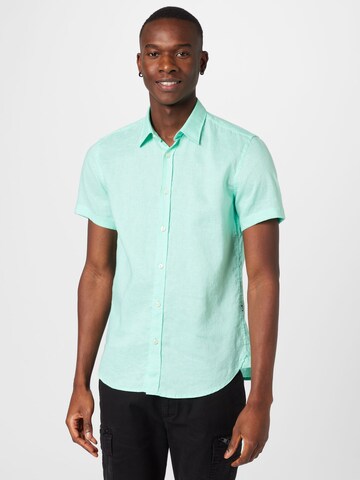 BOSS Regular fit Overhemd 'Ross' in Groen: voorkant