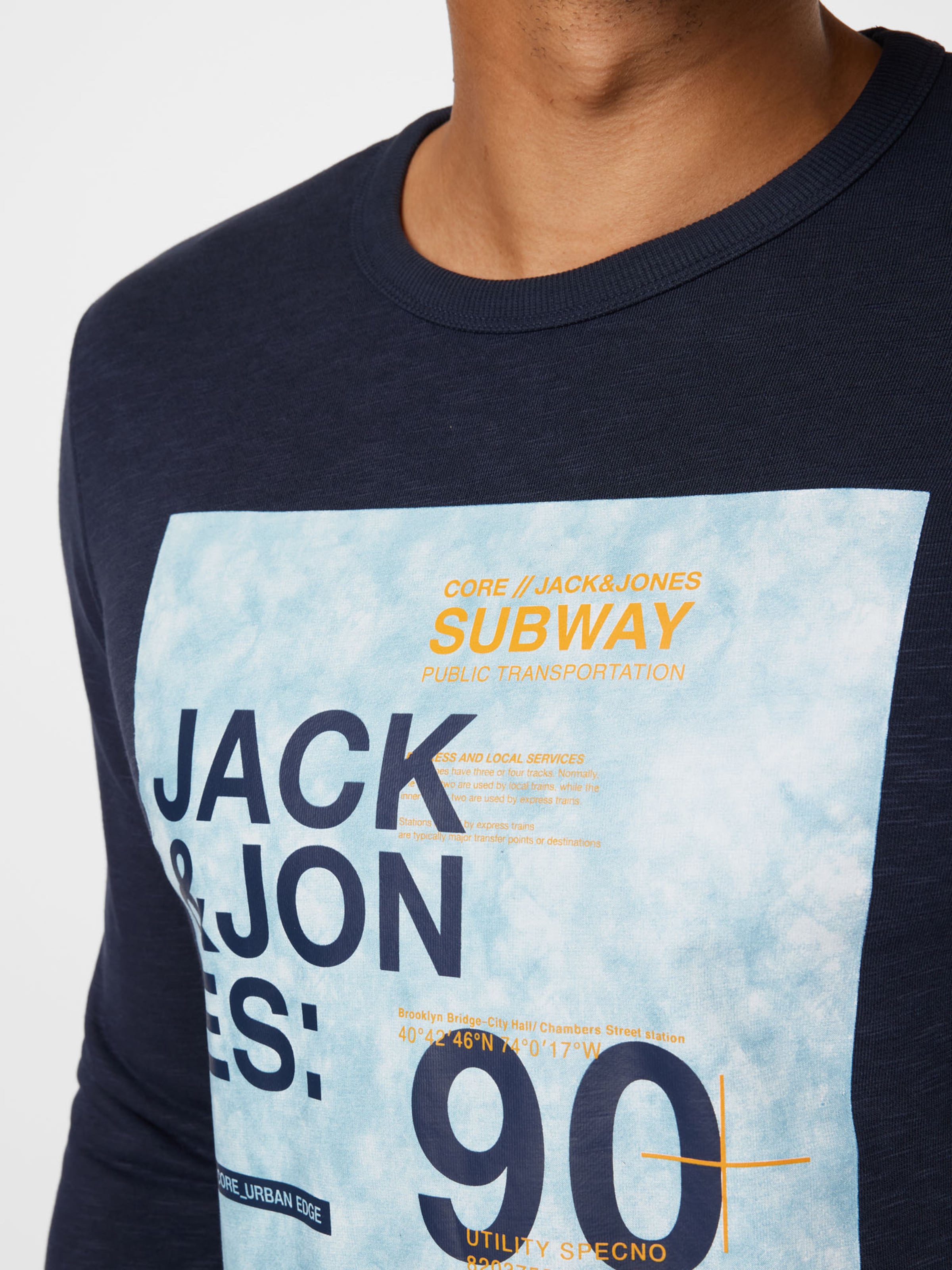 Männer Sweat JACK & JONES Sweatshirt 'SAX' in Navy, Hellblau - GU07332