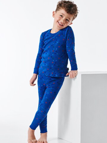SCHIESSER Pajamas ' Wild Animals ' in Blue: front