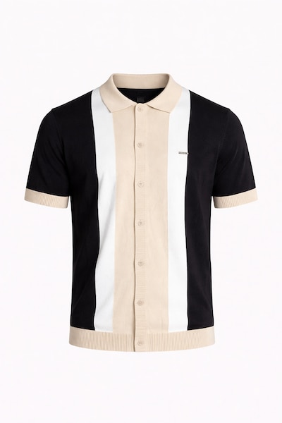 Gianni Kavanagh Chemise en beige clair / noir / blanc, Vue avec produit