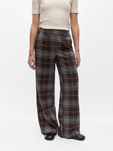 OBJECT Wide leg Broek 'OBJLisa' in Bruin: voorkant