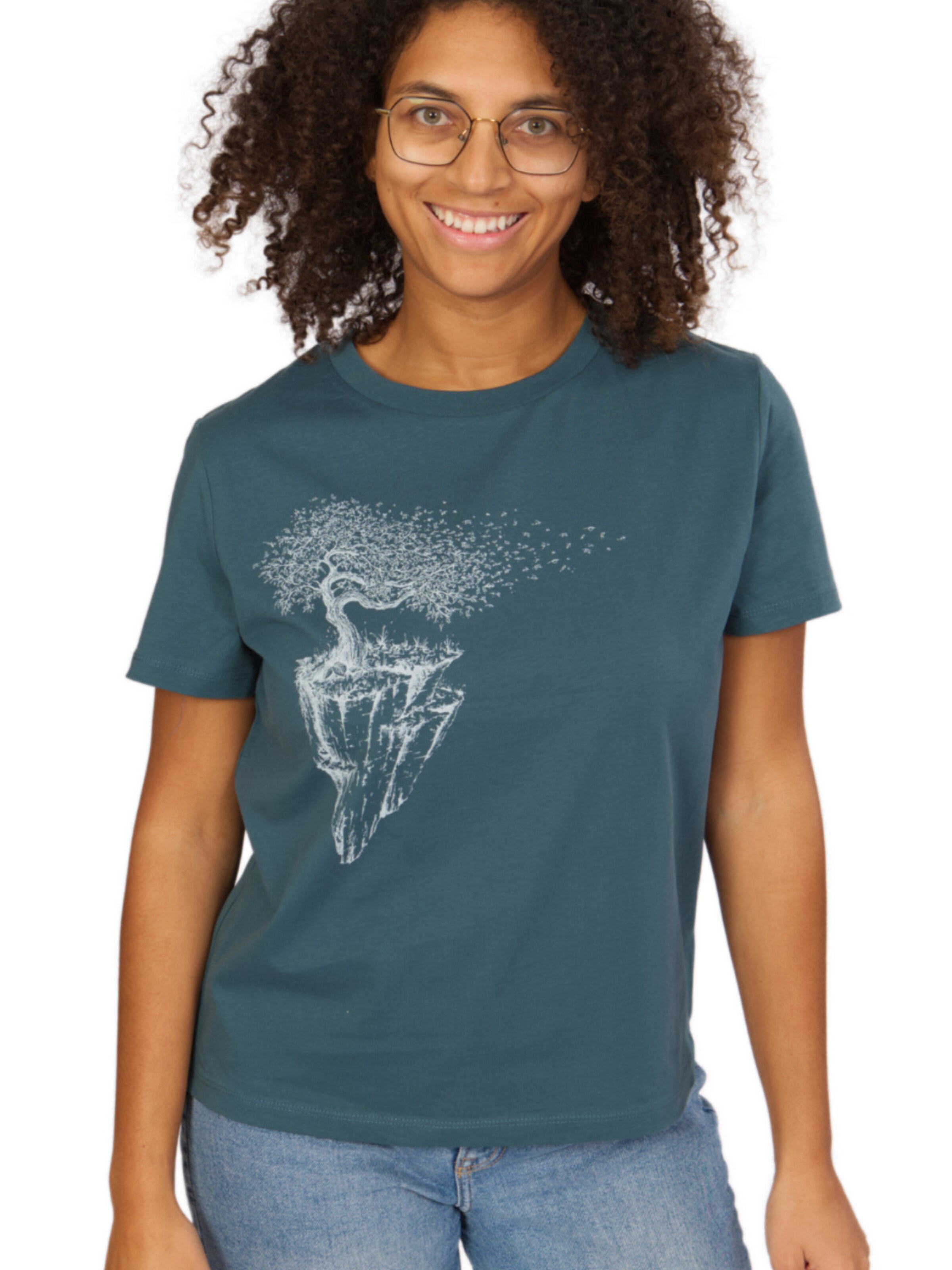 Life-Tree Shirt 'Maple Island' in Blue: front