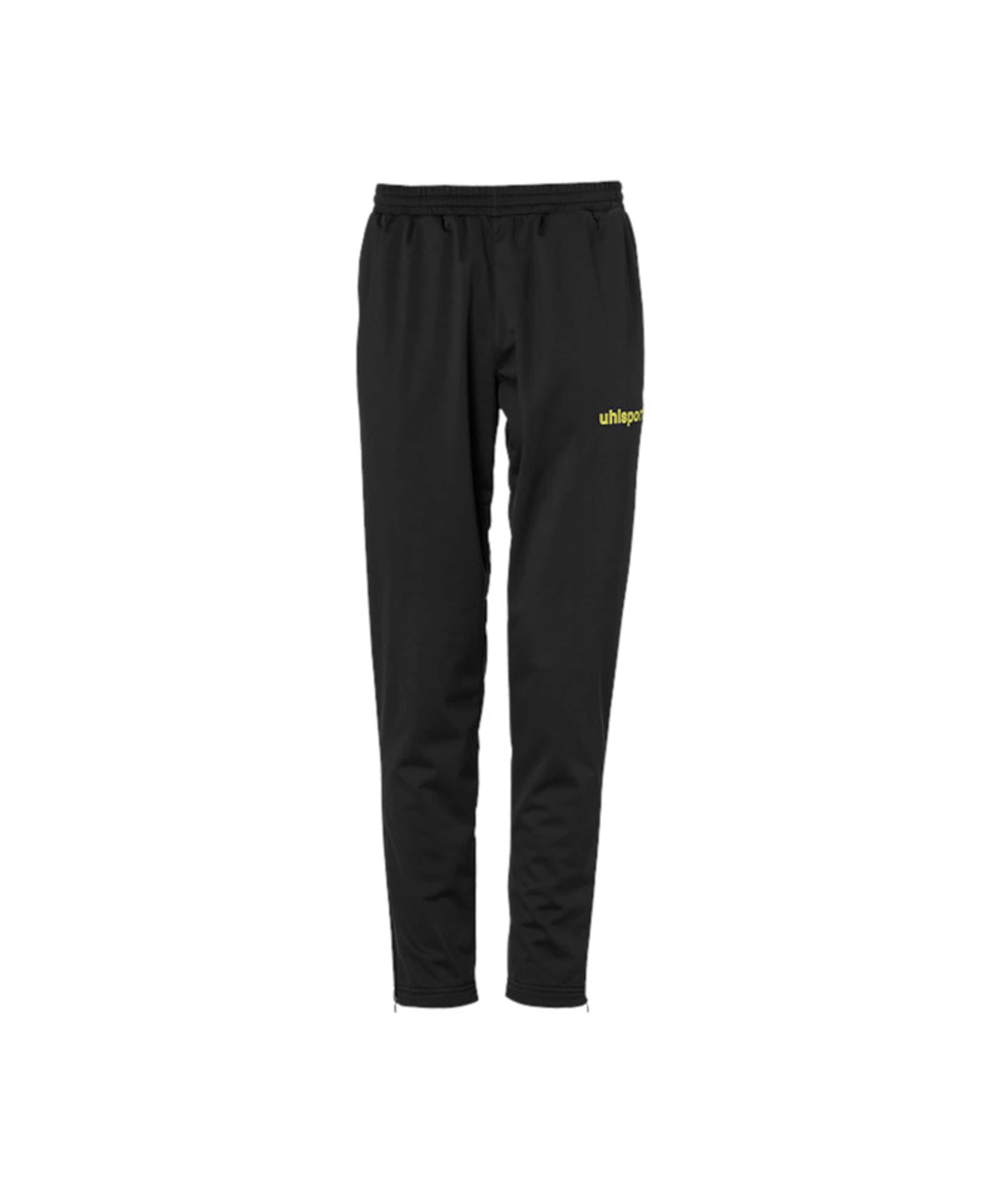 UHLSPORT Workout Pants in Black: front