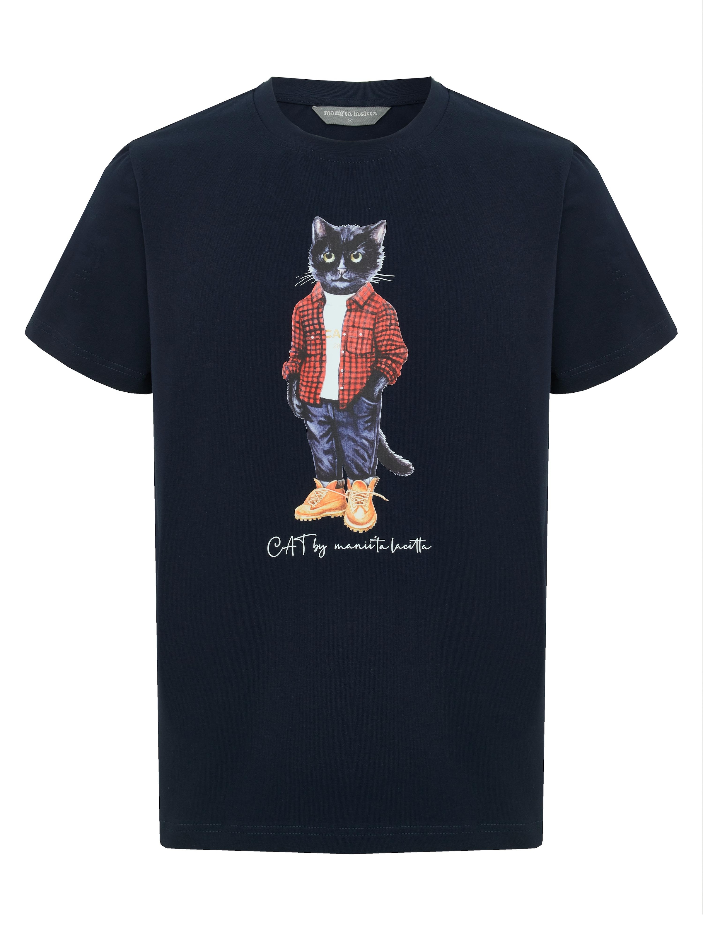 Cat e Lolette Shirt 'Country Cat' in Blue: front