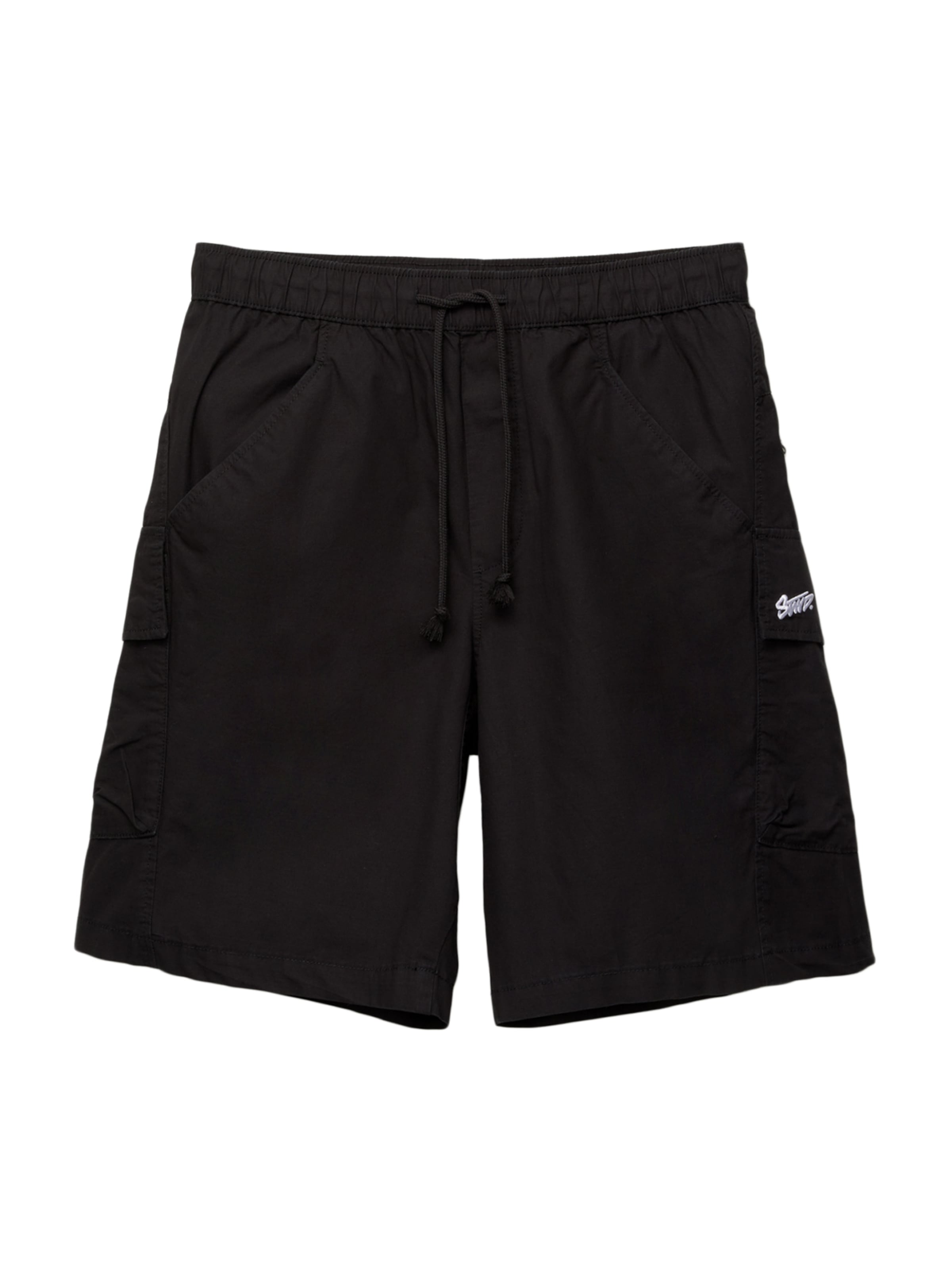 Pull&Bear Loose fit Cargo trousers 'STWD' in Black: front