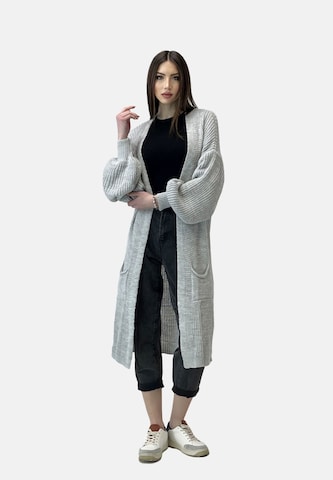 Elara Gebreide mantel in Grijs: voorkant