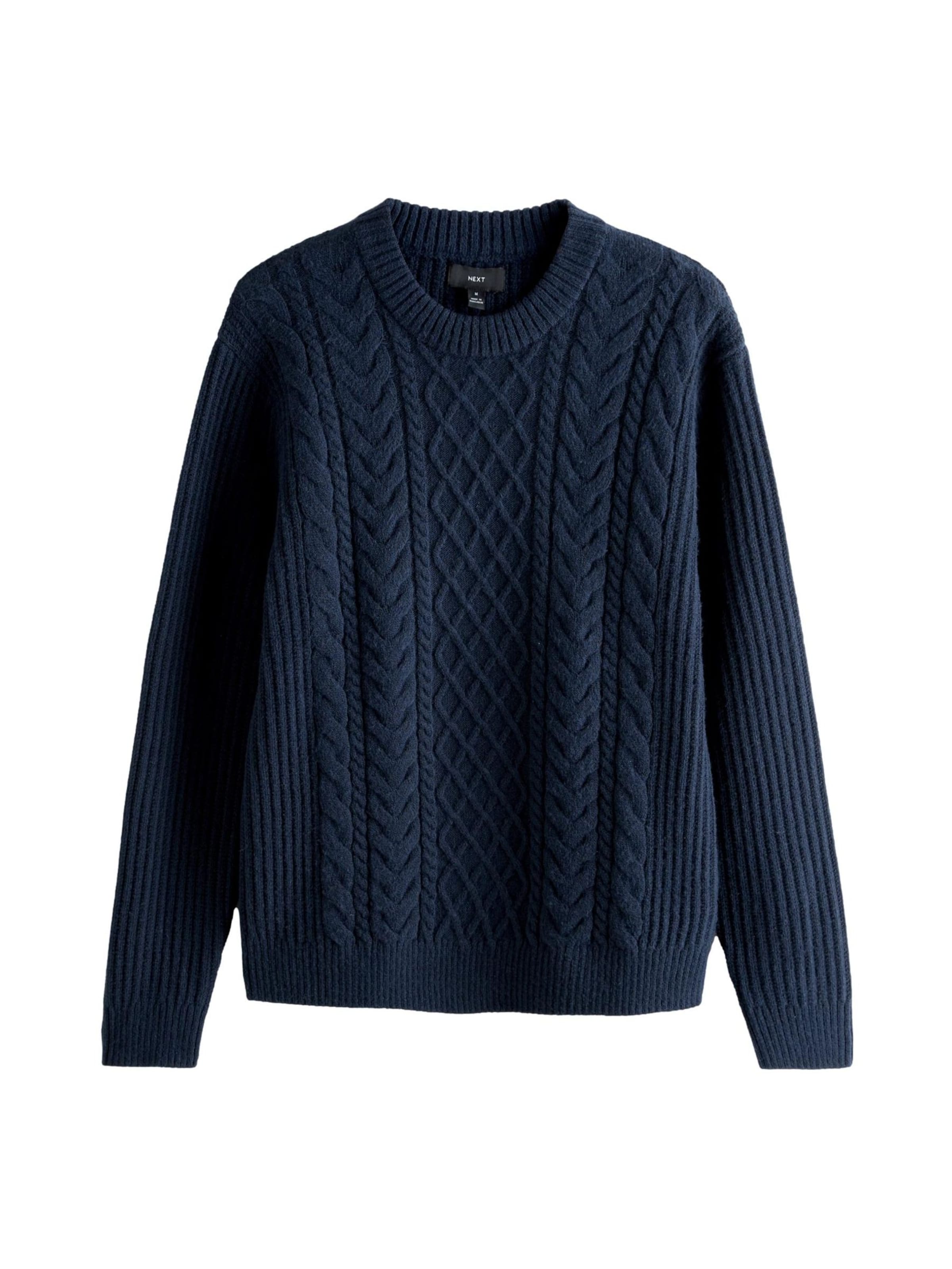 Pull-over 'Aran' Next en bleu : devant