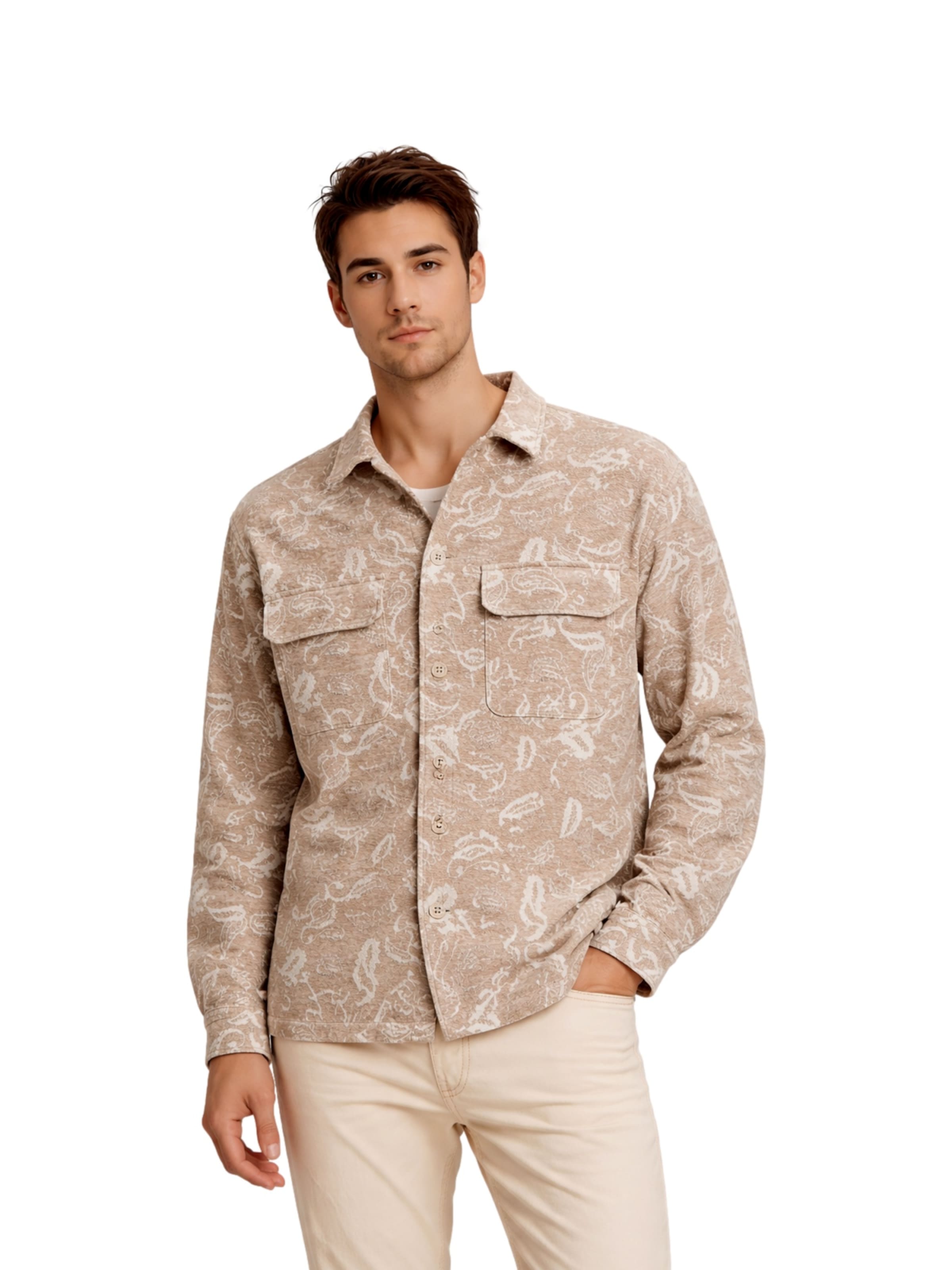 Comfort fit Camicia 'Chamberi' di JACK & JONES in beige: frontale