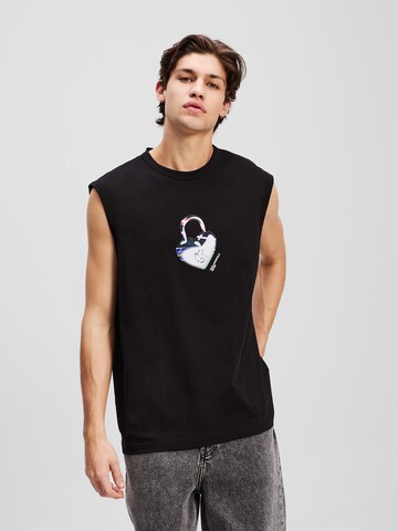 KARL LAGERFELD JEANSMajica 'Love Unlocked' - crna boja: prednji dio