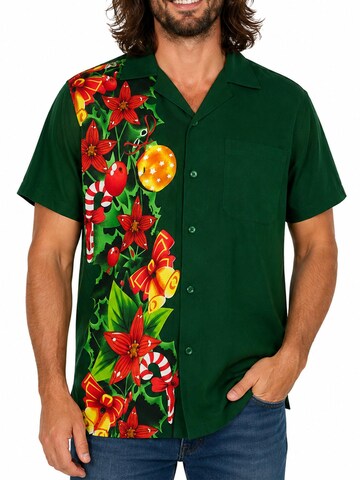 Regular fit Camicia 'Christmas Wedding' di King Kameha in verde