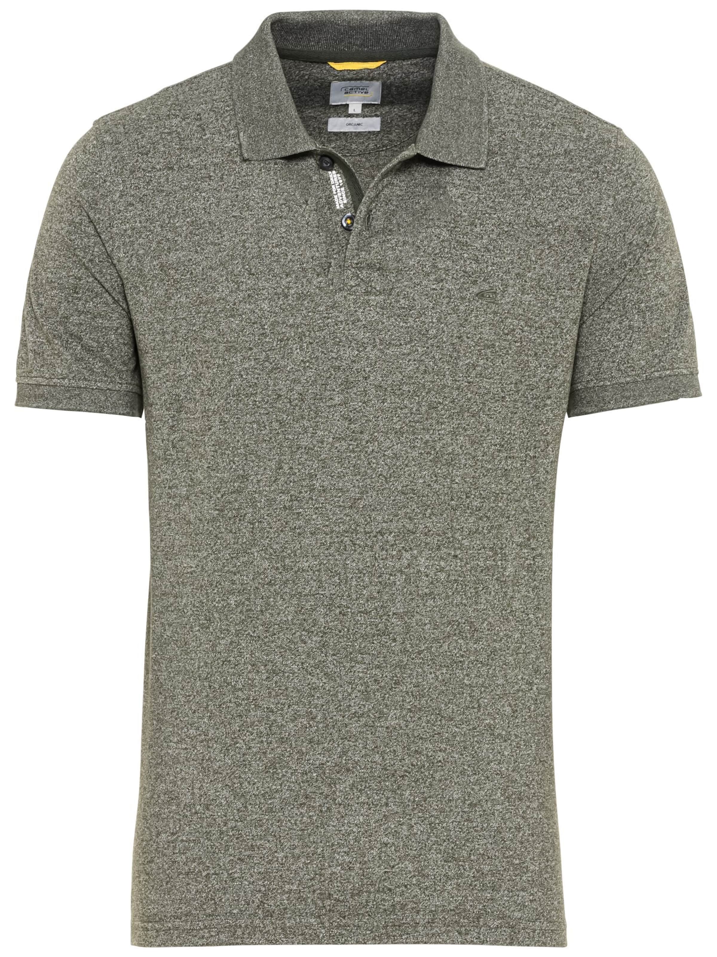 CAMEL ACTIVE Kurzarm Poloshirt aus nachhaltigem Baumwollmix in Grün: Vorderseite