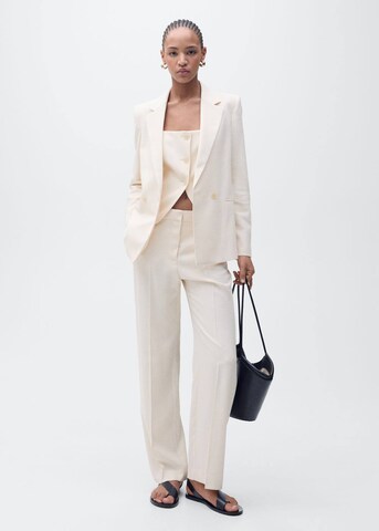 MANGO regular Bukser med fals 'TEMPO' i beige