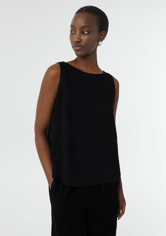 comma casual identity Blouse in Zwart: voorkant