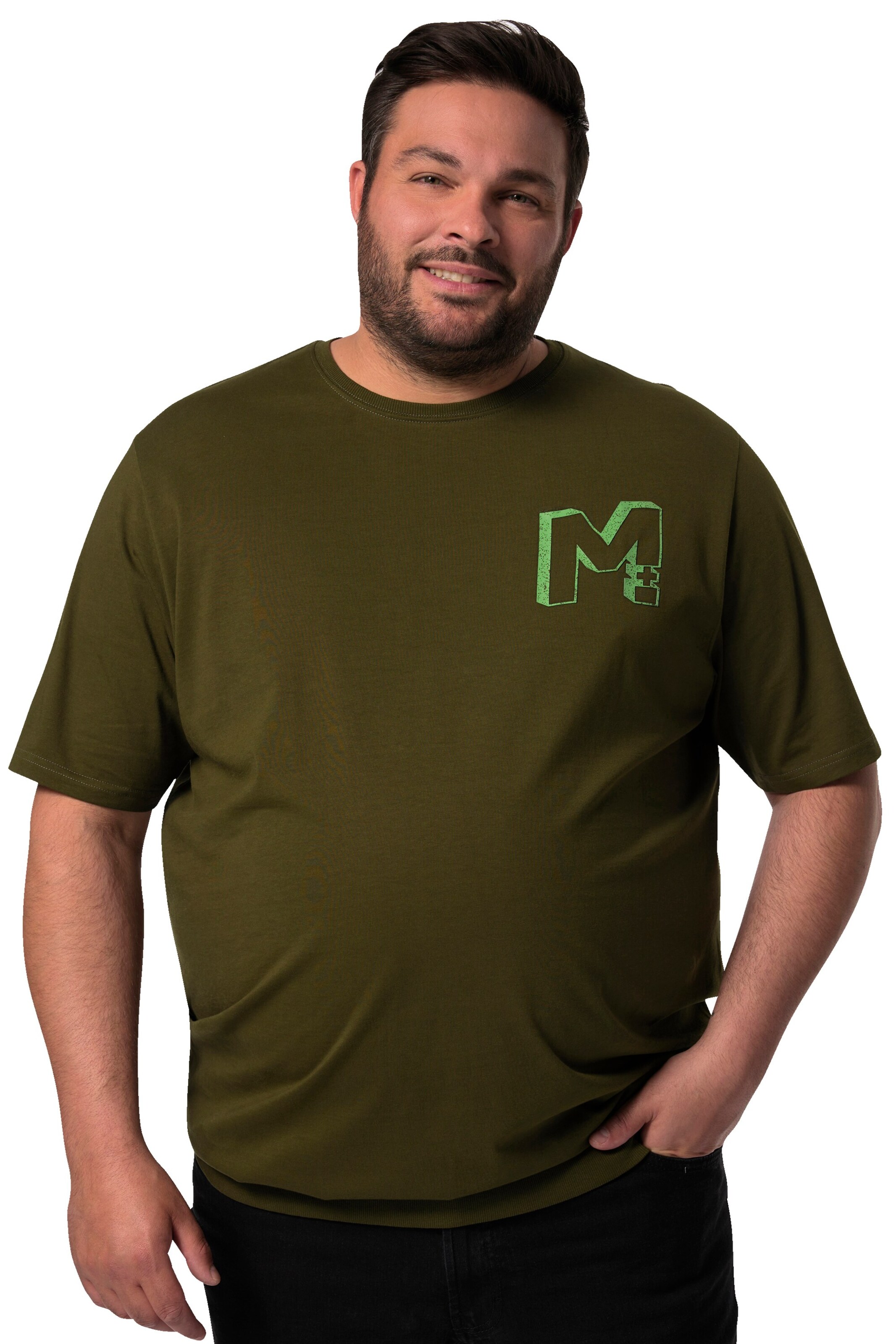 T-Shirt Men Plus en vert : devant