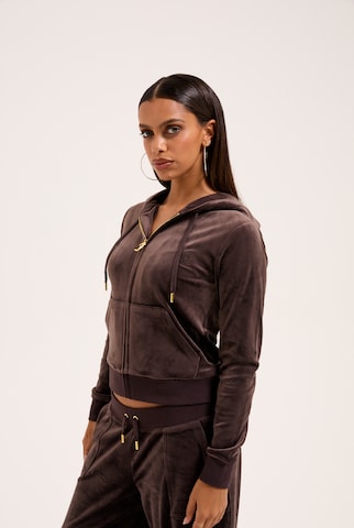 Juicy Couture Tall Кофта на молнии 'ROBERTSON' в Коричневый: спереди