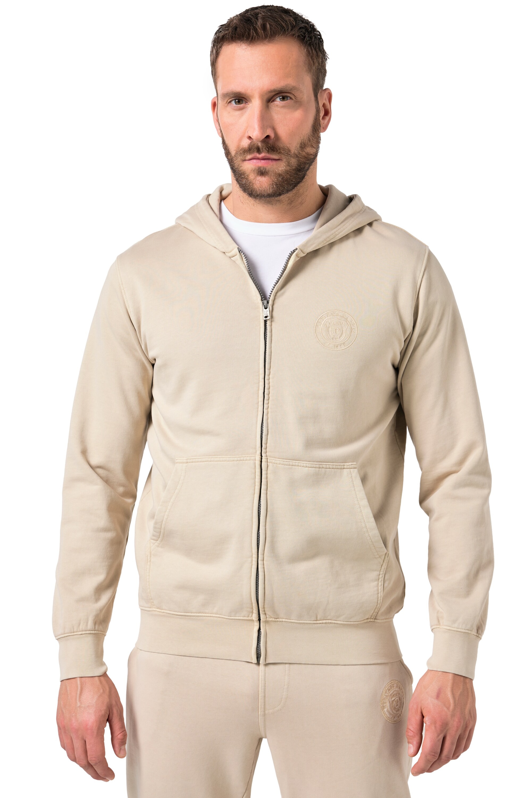 JP1880 Sweatvest in Beige: voorkant