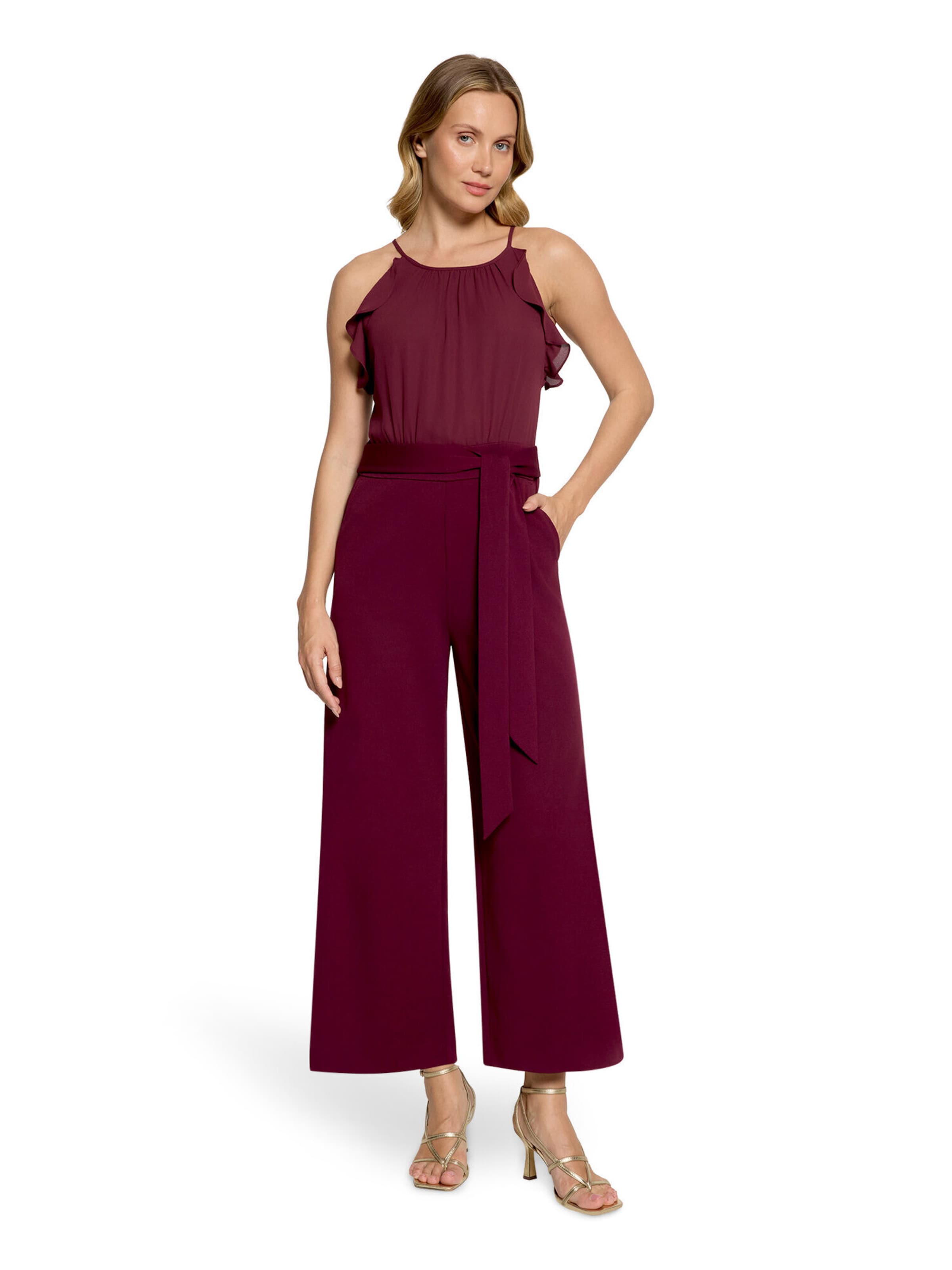 Vera Mont Jumpsuit mit Volant in Rot: Vorderseite