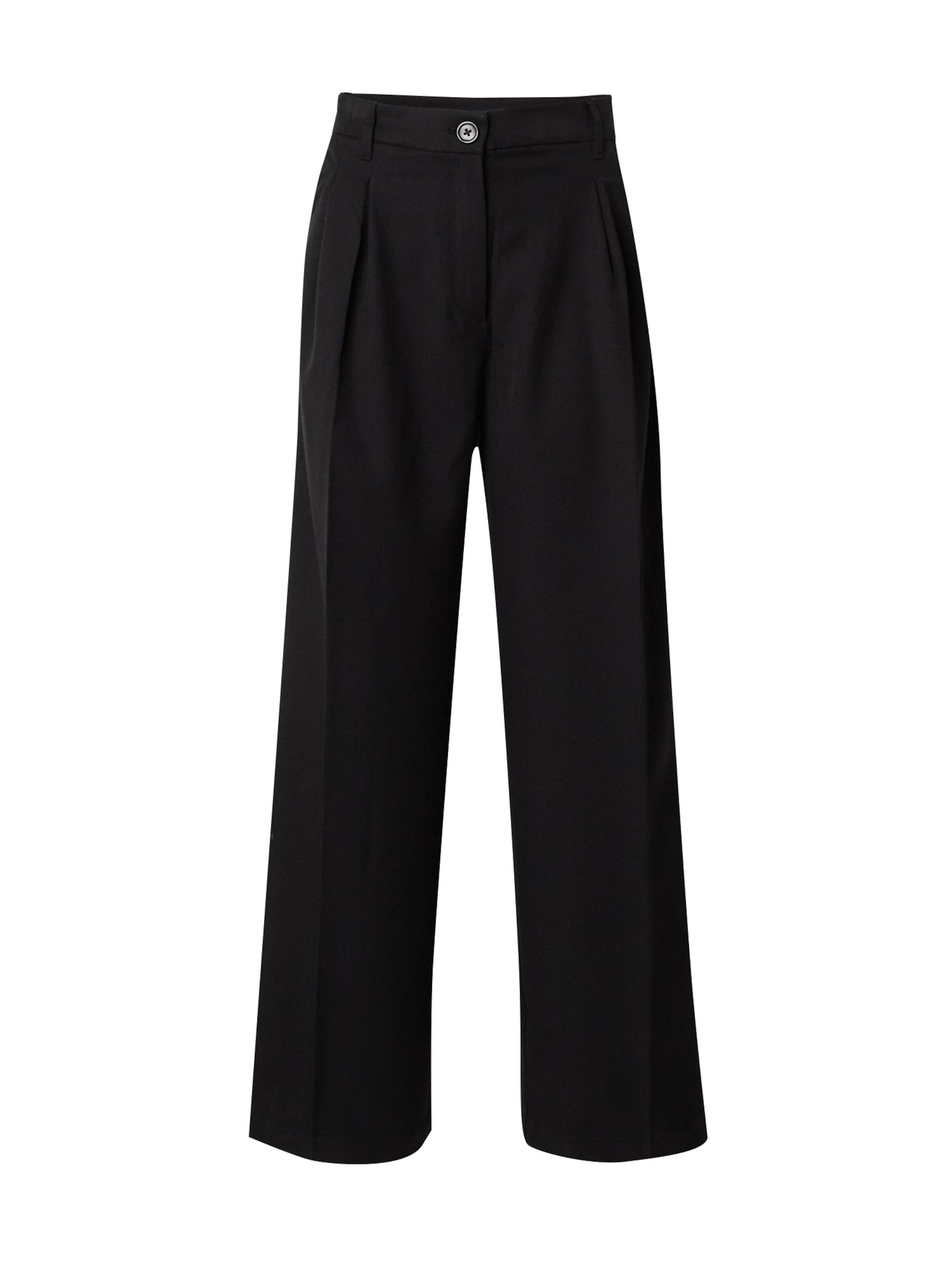 Monki Zvonové kalhoty Kalhoty se sklady v pase – černá: přední strana