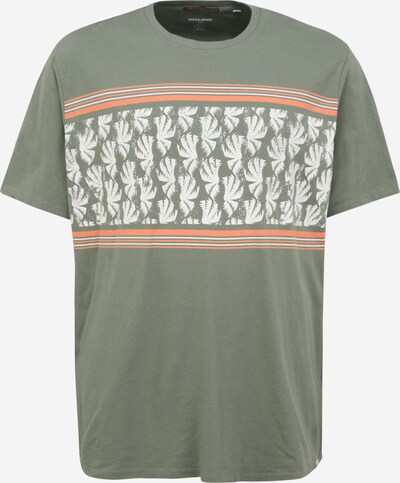 Tricou 'SUNNYS' Jack & Jones Plus pe kaki / portocaliu deschis / alb, Vizualizare produs