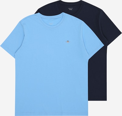 Marškinėliai iš GANT, spalva – šviesiai mėlyna / tamsiai mėlyna, Prekių apžvalga