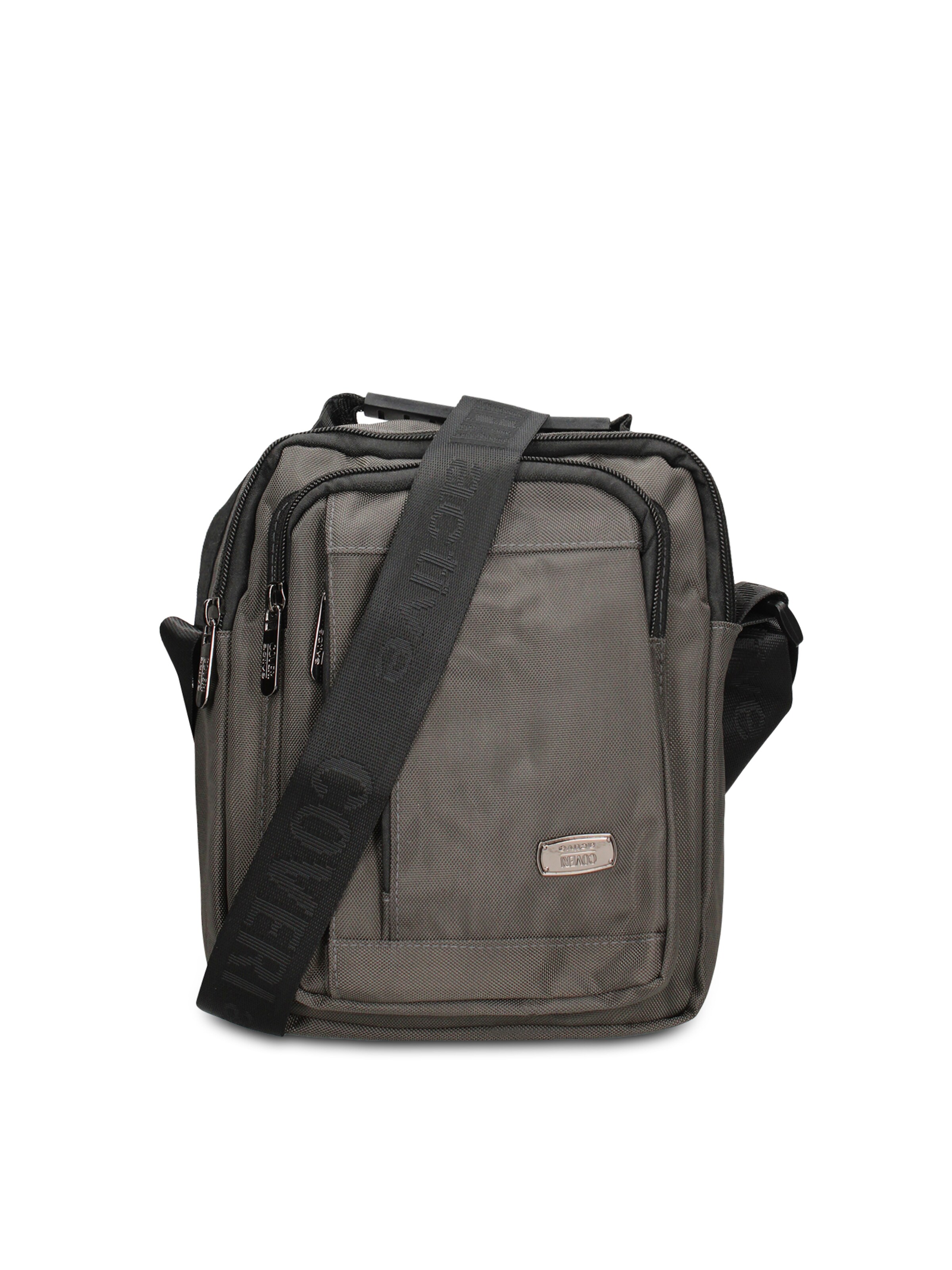Borsa a tracolla 'Borsa a Tracolla Uomo Vegan Leather con Zip' di Coveri Collection in grigio