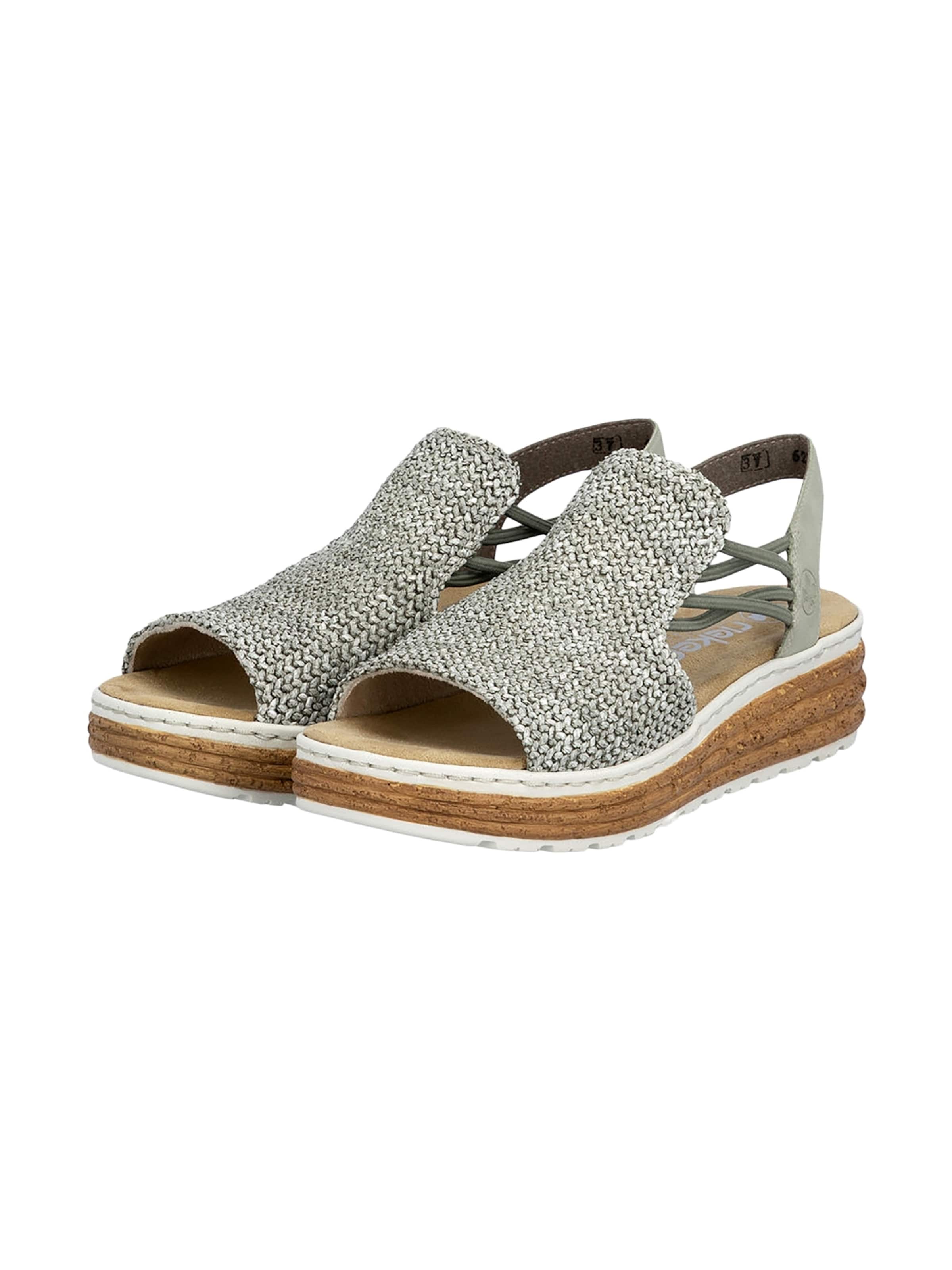 Sandales 'Santiago Sandalen mit Keilabsatz und Gummizug' Rieker en vert